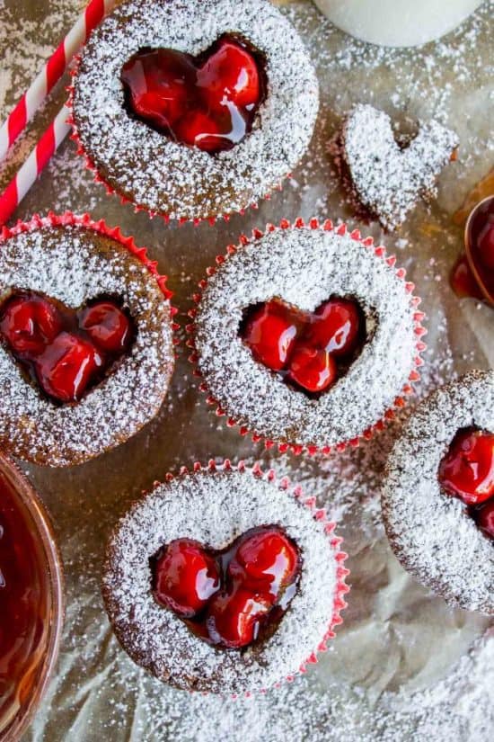 Chocolate Cheesecake Cupcakes with Cherry Heart The Food Charlatan