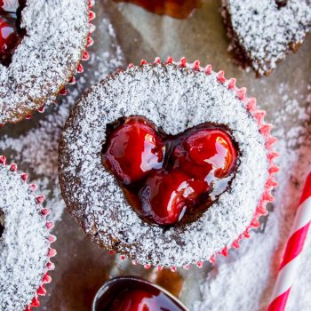chocolate cupcake with heart center