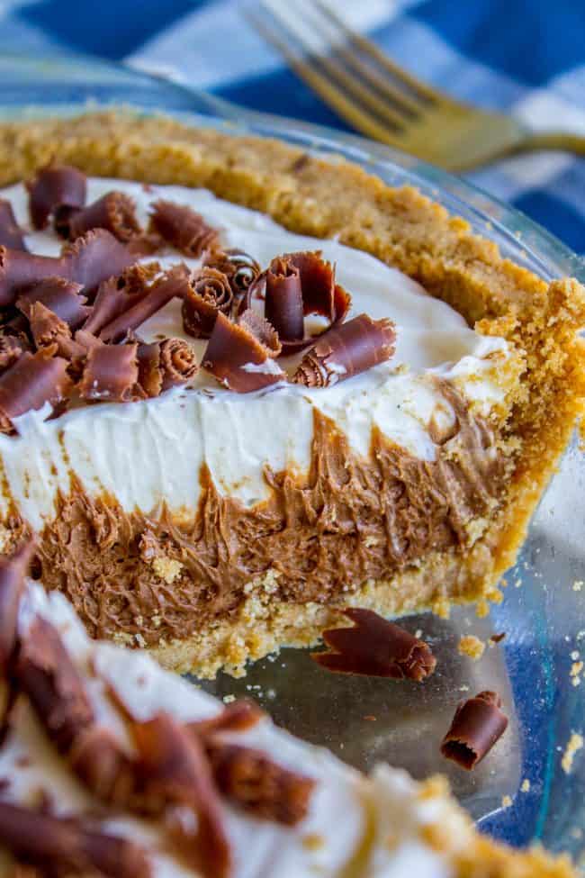 side shot of french silk pie