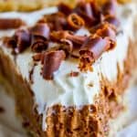 slice of French silk pie with whipped cream