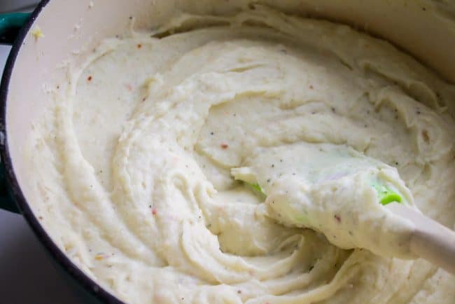 pot of creamy mashed potatoes