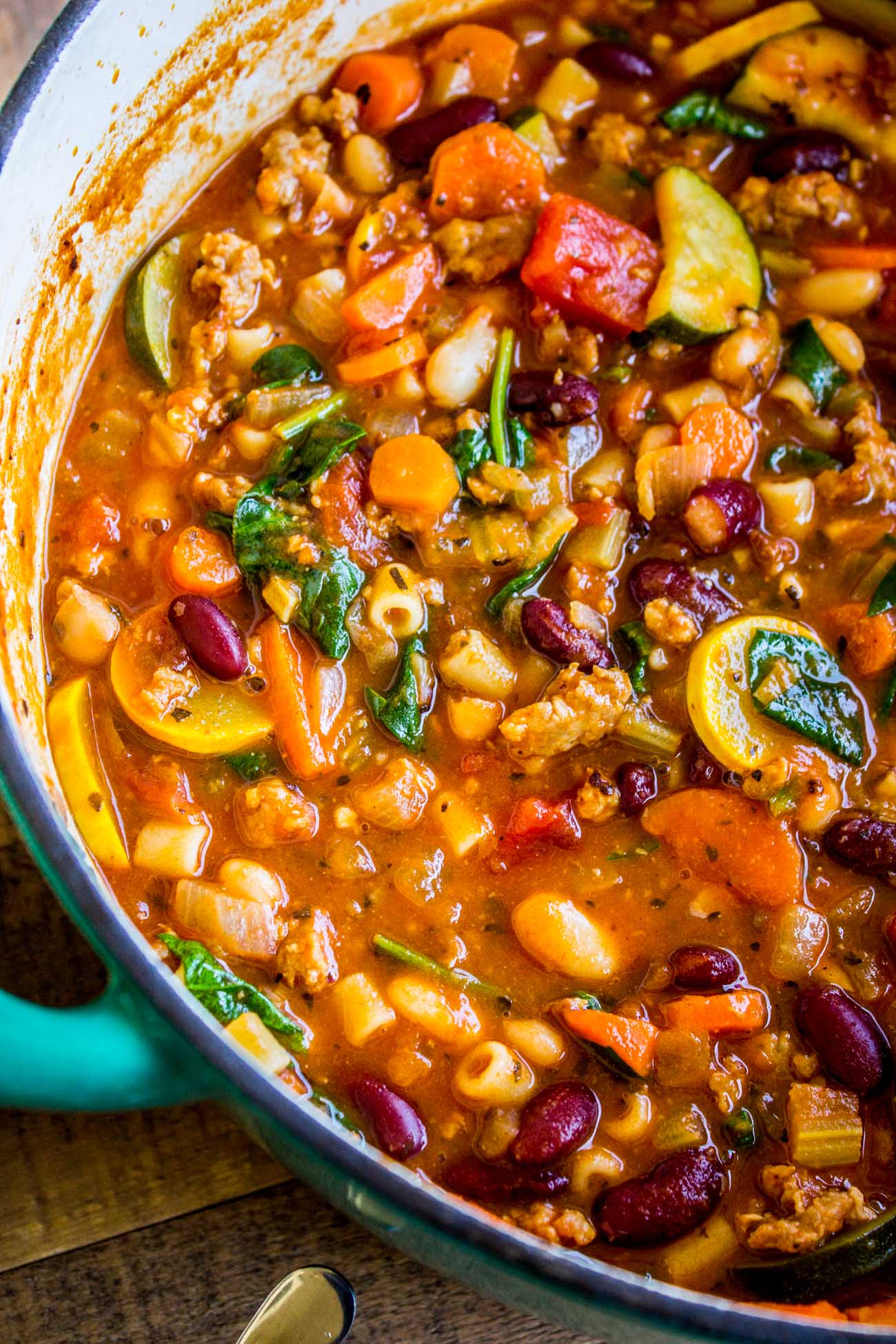 Hearty Minestrone With Sausage And Pesto One Pot Soup 10 Minestrone With Sausage And Pesto, Minestrone with Sausage and Pesto (Stovetop or Slow Cooker)