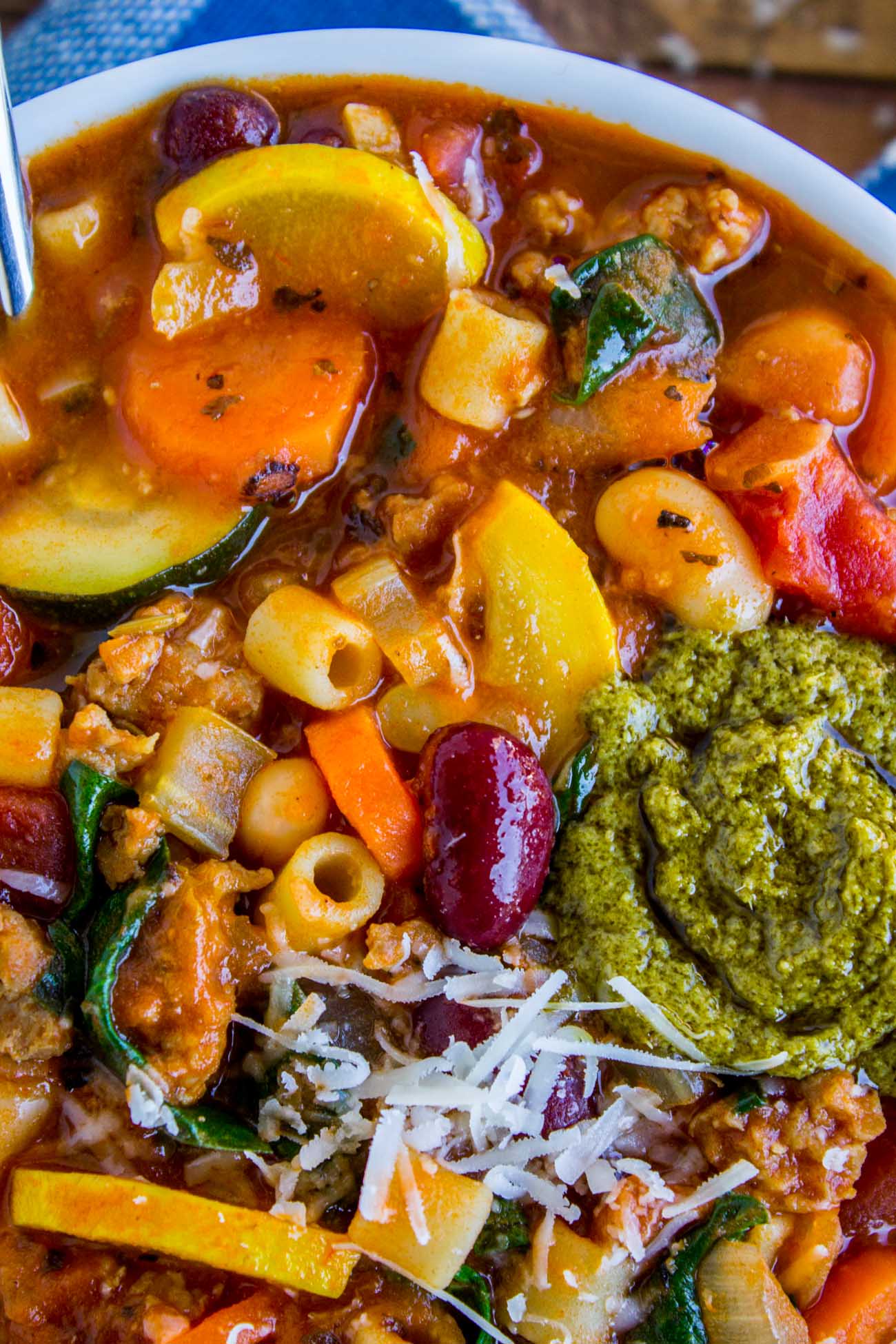 Hearty Minestrone With Sausage And Pesto One Pot Soup 17 Minestrone With Sausage And Pesto, How to make minestrone soup with Italian sausage