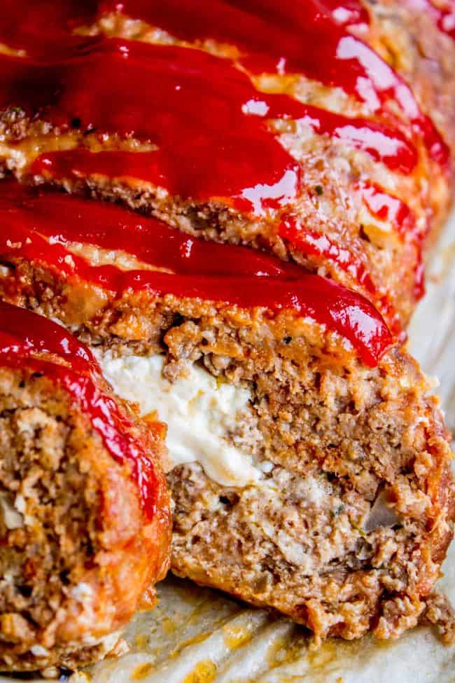 cream cheese stuffed meatloaf with ketchup