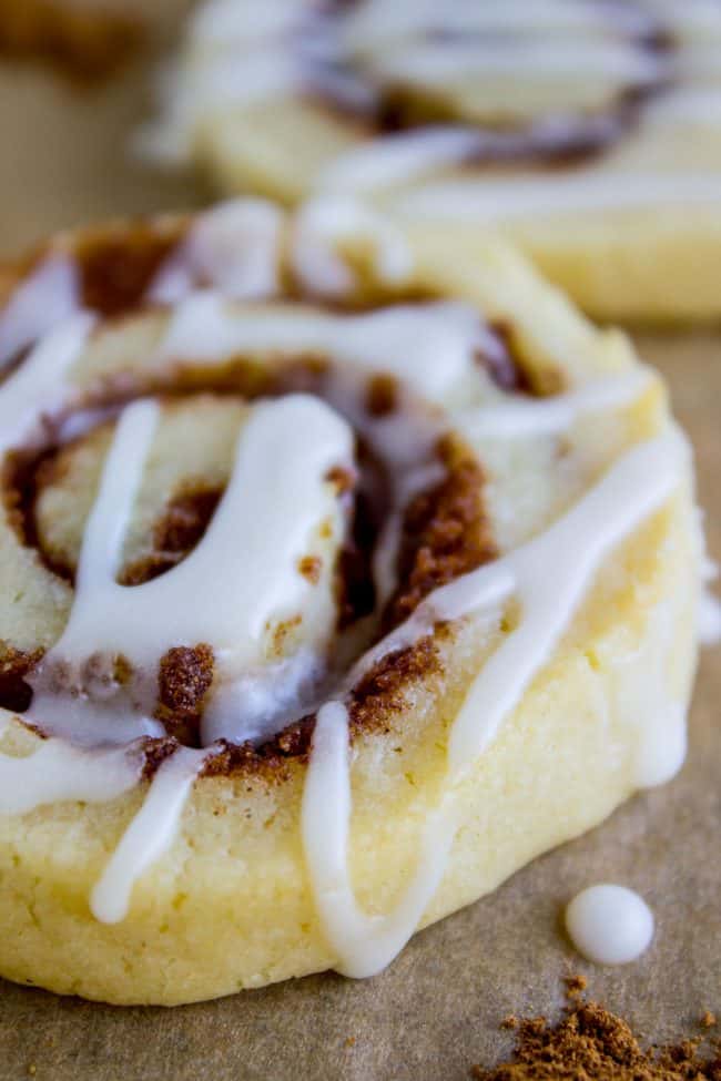 cinnamon roll sugar cookie with glaze