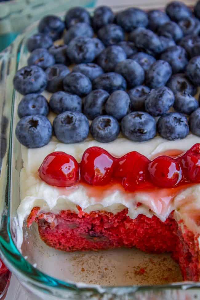 cherry cake with american flag