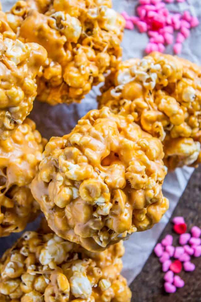 stack of marshmallow popcorn balls