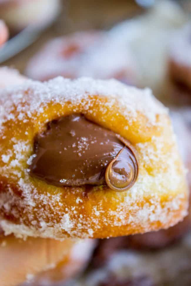 filled donuts with swirl of nutella