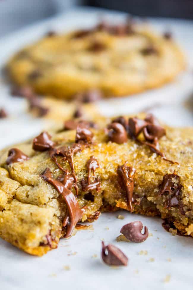 chocolate chip cookie with bite