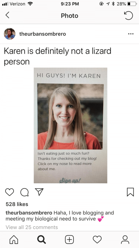 Karen, a lizard person. 