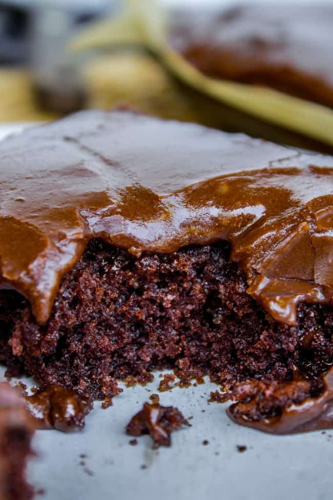 a big piece of Texas chocolate sheet cake.