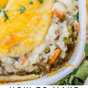 classic shepherd's pie in a baking dish.