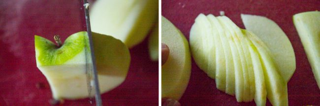 how to slice apples for pie