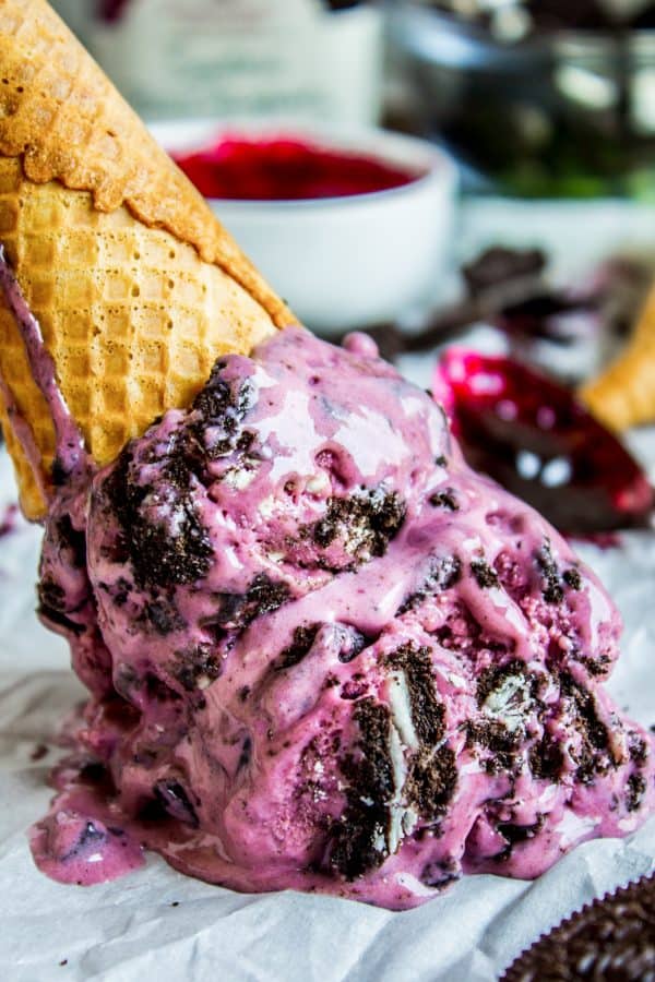 Black Raspberry Ice Cream with Oreos The Food Charlatan