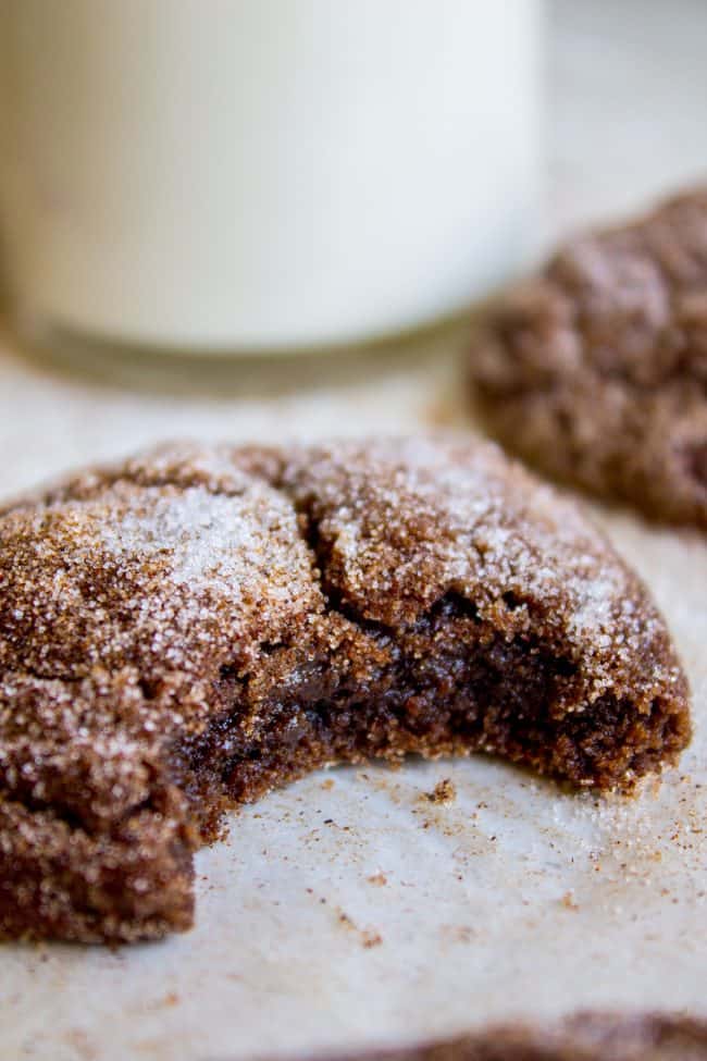 Mexican hot chocolate cookies with bite taken out