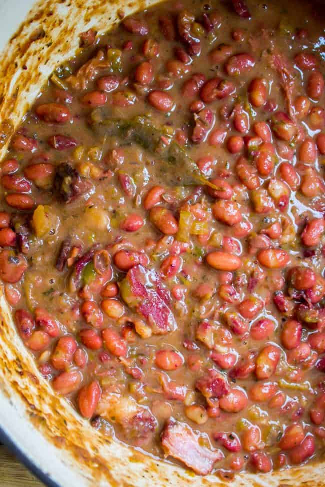 a big pot of red beans.