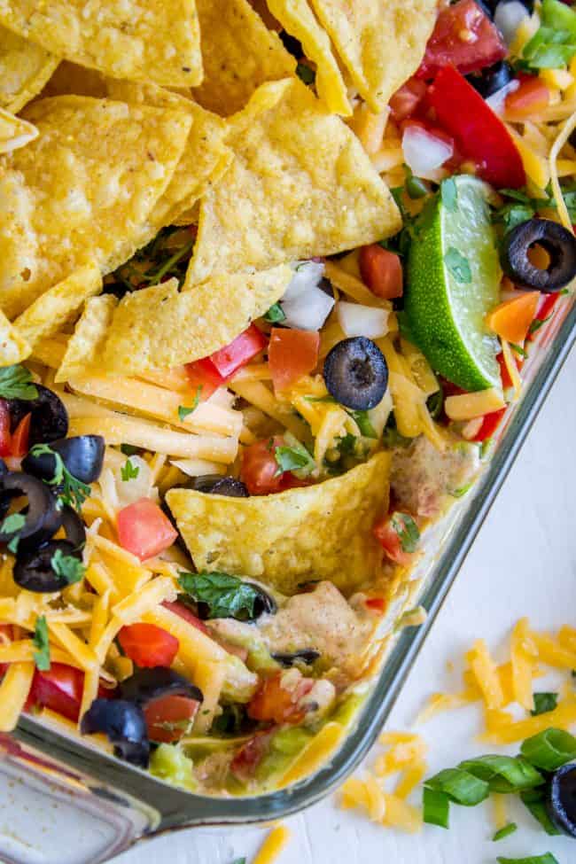 7 layer dip with black olives