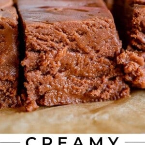 close up of marshmallow fudge on parchment paper