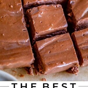 cut slices of simple fudge recipe