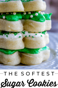 Soft Shamrock shaped sugar cookie stacked