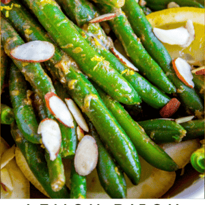 green beans with lemon and almonds.