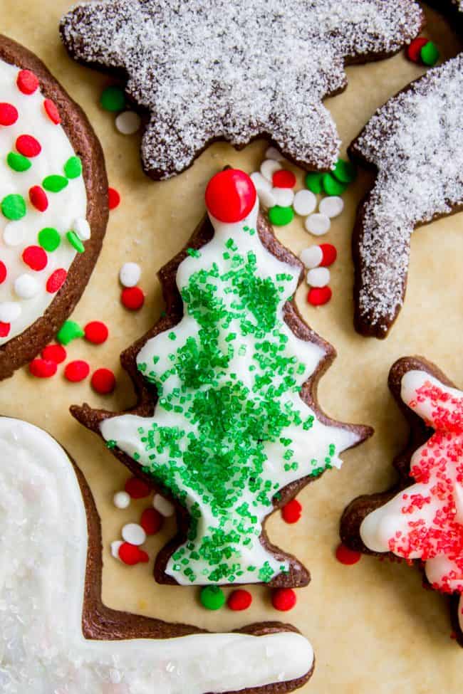 chocolate sugar cookies for Christmas