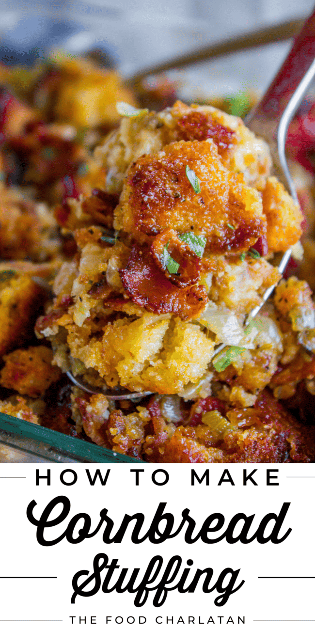 cornbread stuffing with bacon and sage.