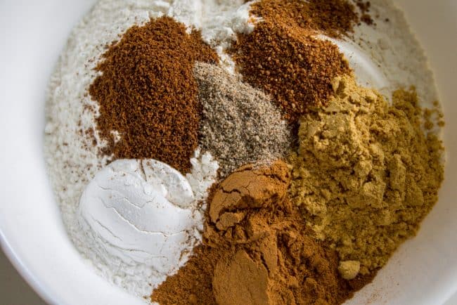 spices in a white bowl.