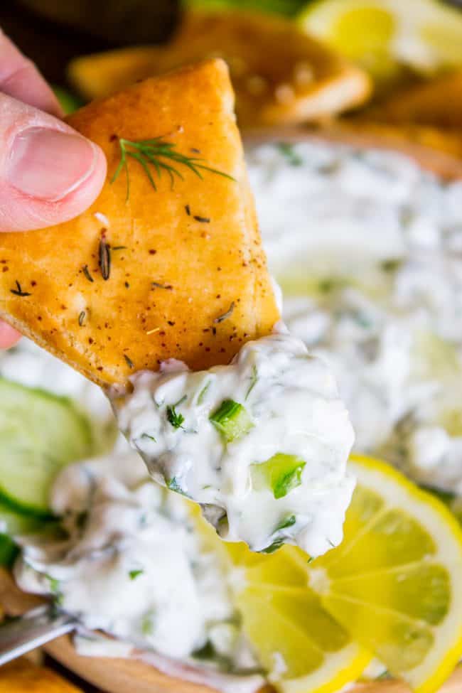 pita dipped in tzatziki recipe