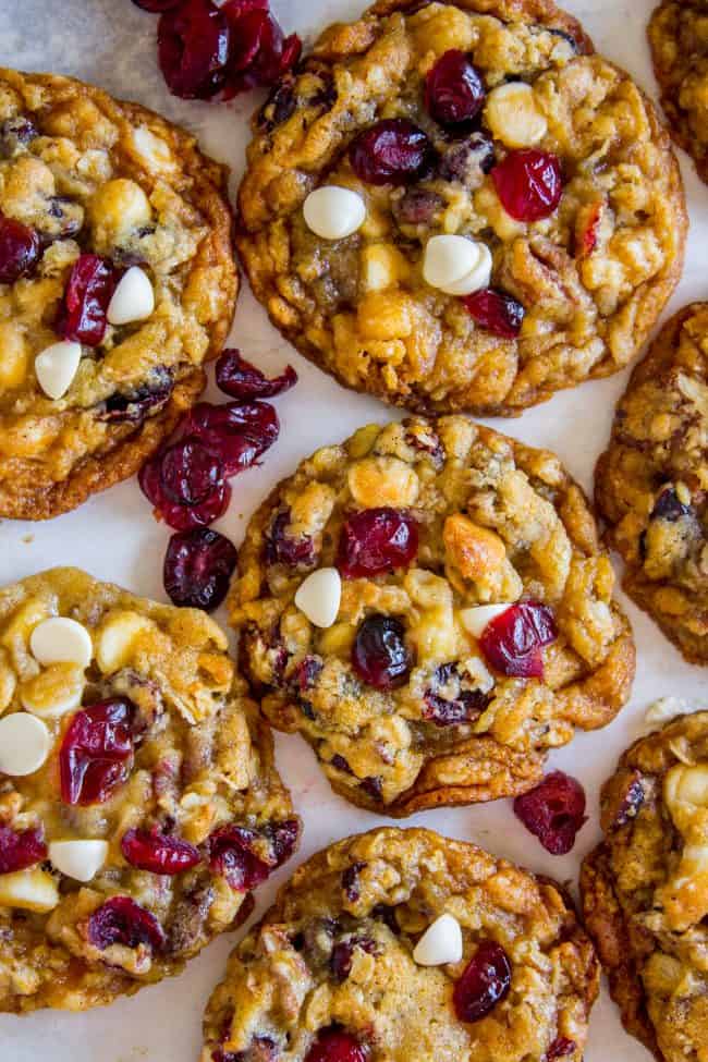 white chocolate cranberry oatmeal cookies