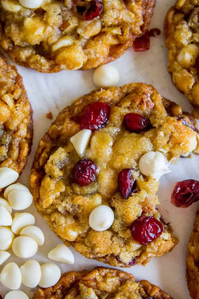 oatmeal cranberry white chocolate chip cookies