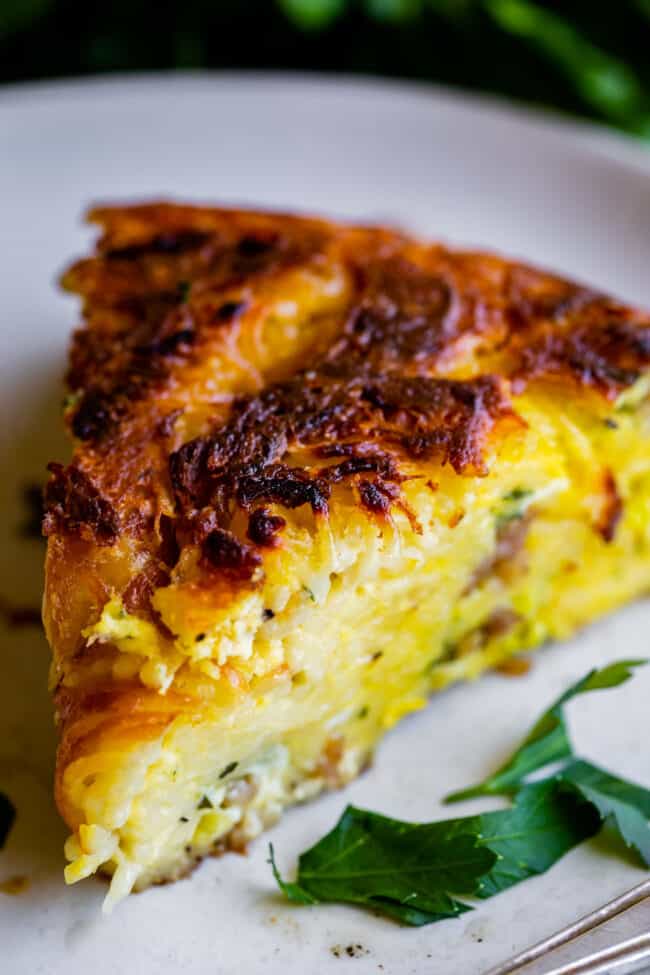 Easy 30-Min Pasta Frittata w/Sausage and Parmesan -The Food Charlatan