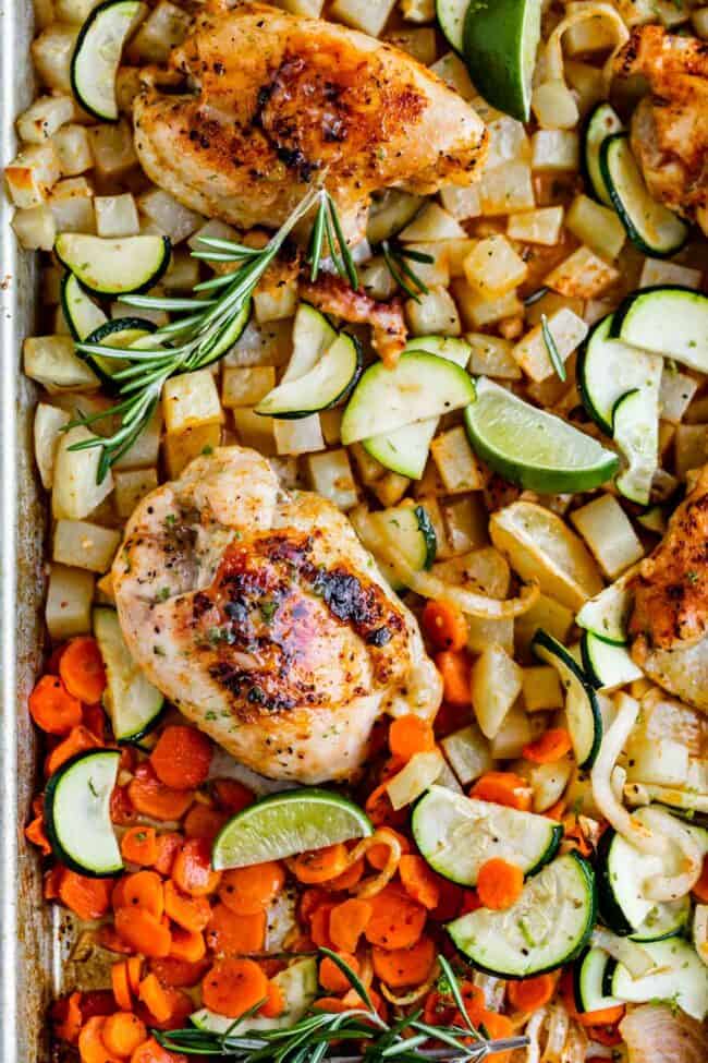 Sheet Pan Rosemary Lime Chicken and Veggies - The Food Charlatan