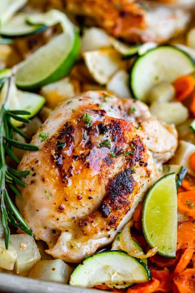 Sheet Pan Rosemary Lime Chicken And Veggies