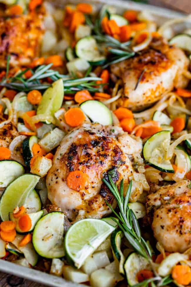 Sheet Pan Rosemary Lime Chicken and Veggies - The Food Charlatan