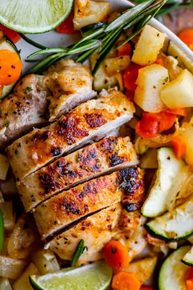 Sheet Pan Rosemary Lime Chicken And Veggies