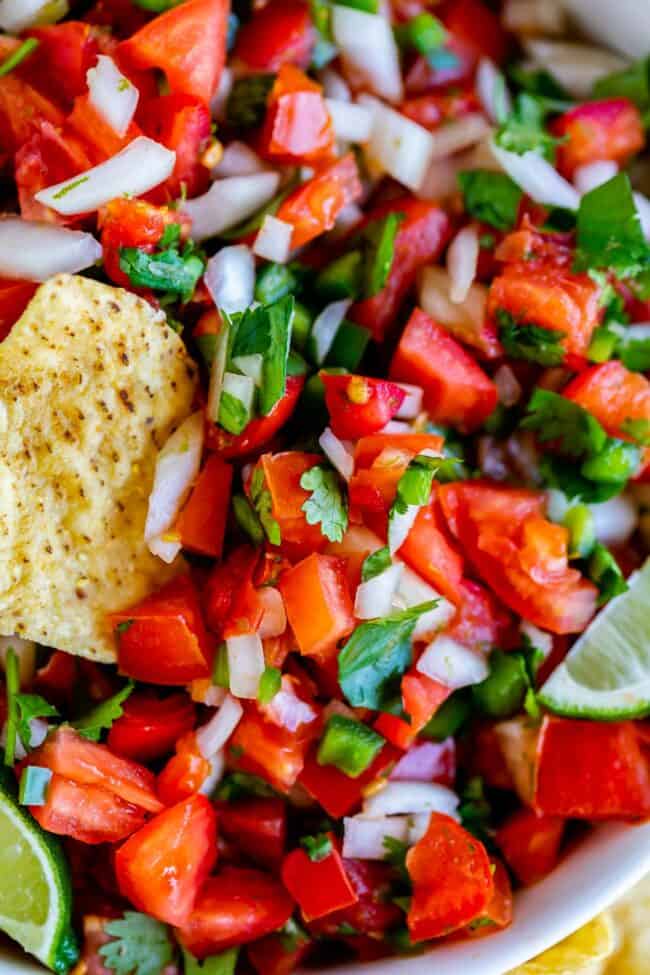 pico de gallo with tortilla chips.