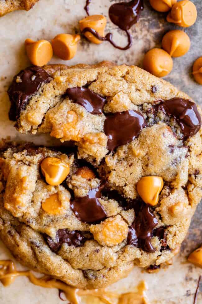 peanut butter butterscotch cookies with dark chocolate.