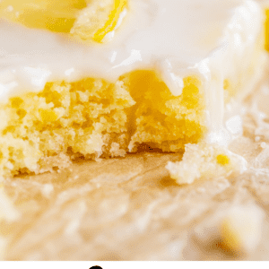 lemon sheet cake with glaze.