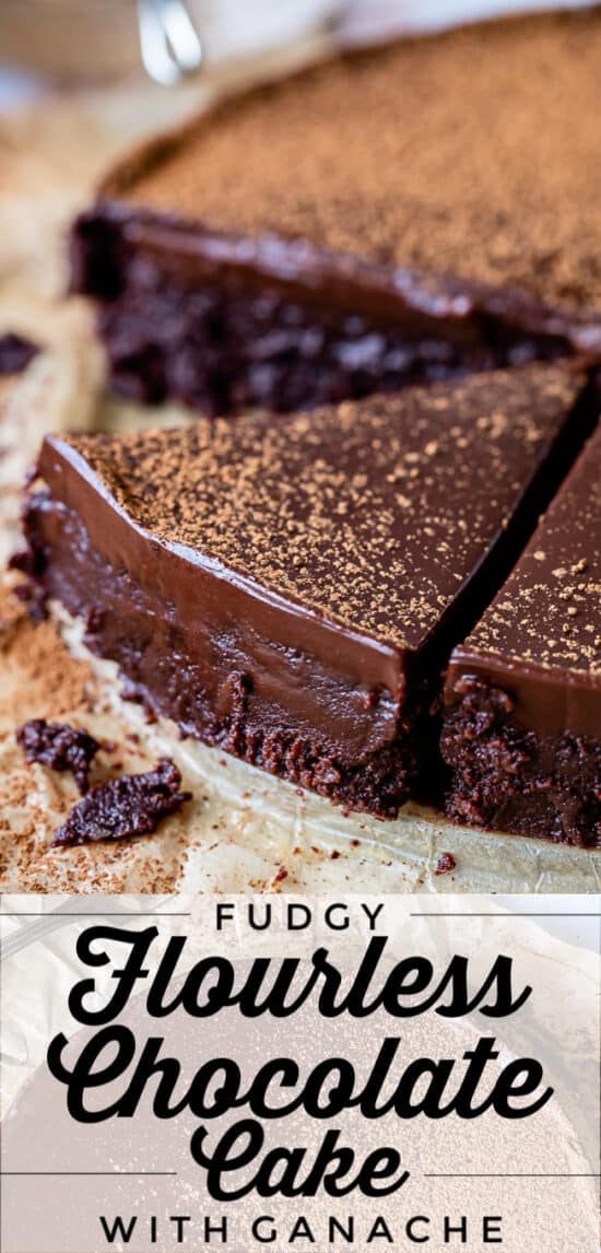 flourless chocolate cake with ganache