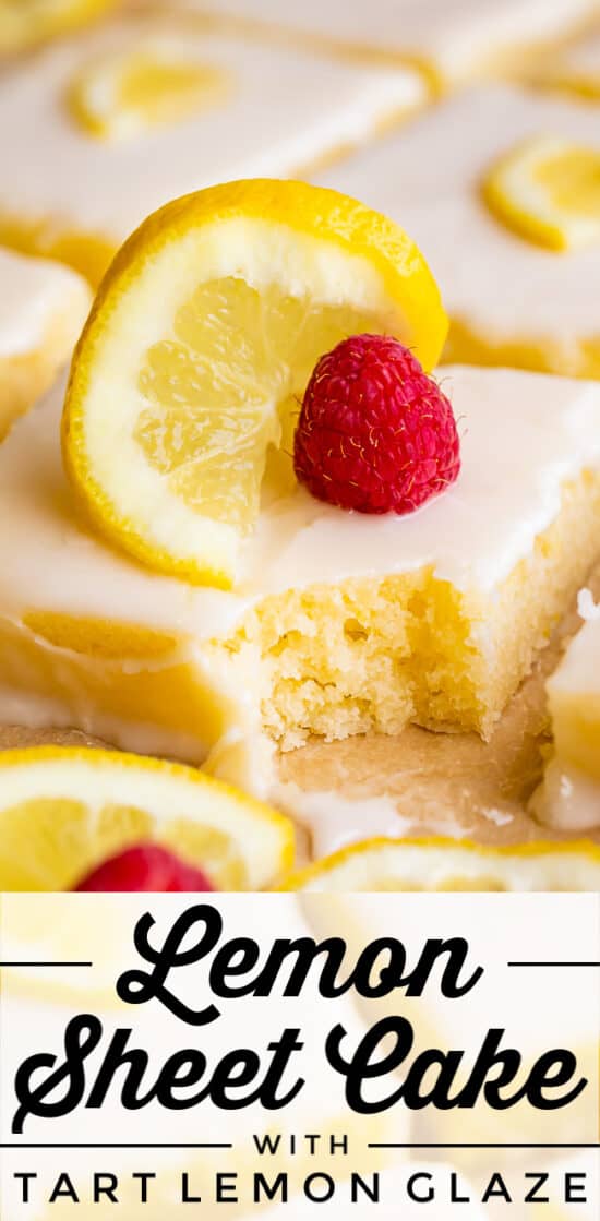 lemon sheet cake with glaze