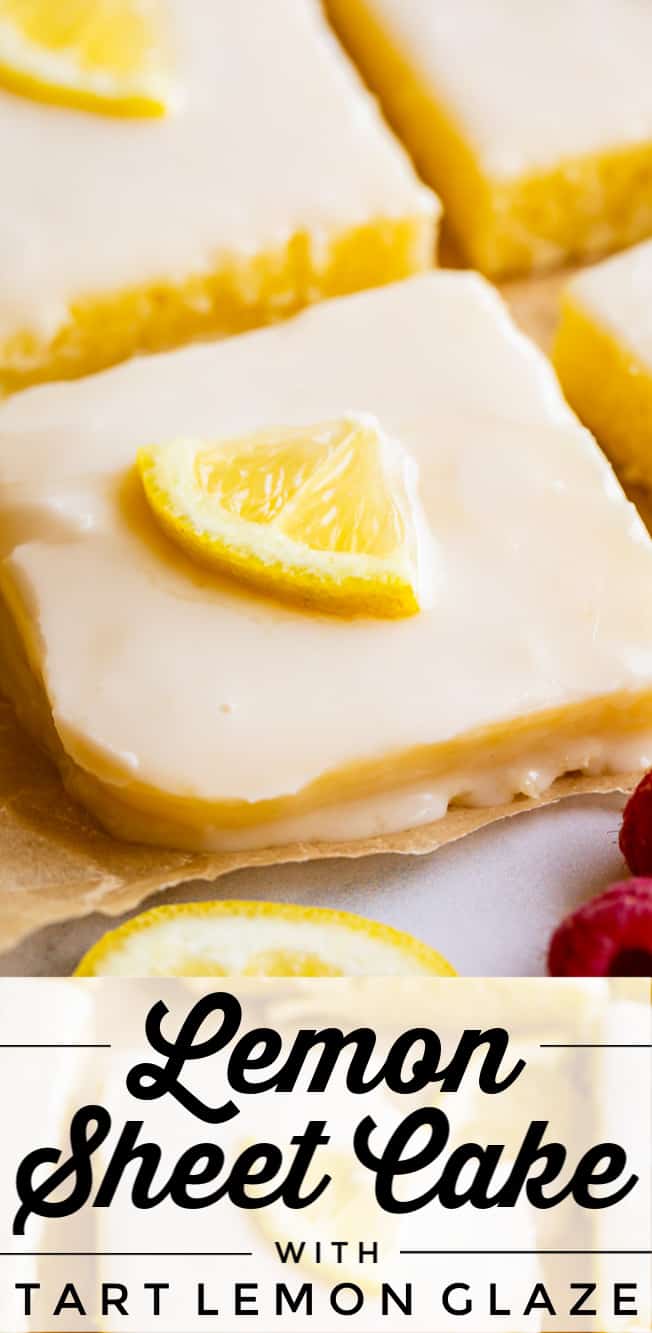 Lemon Sheet Cake with Lemon Glaze - The Food Charlatan