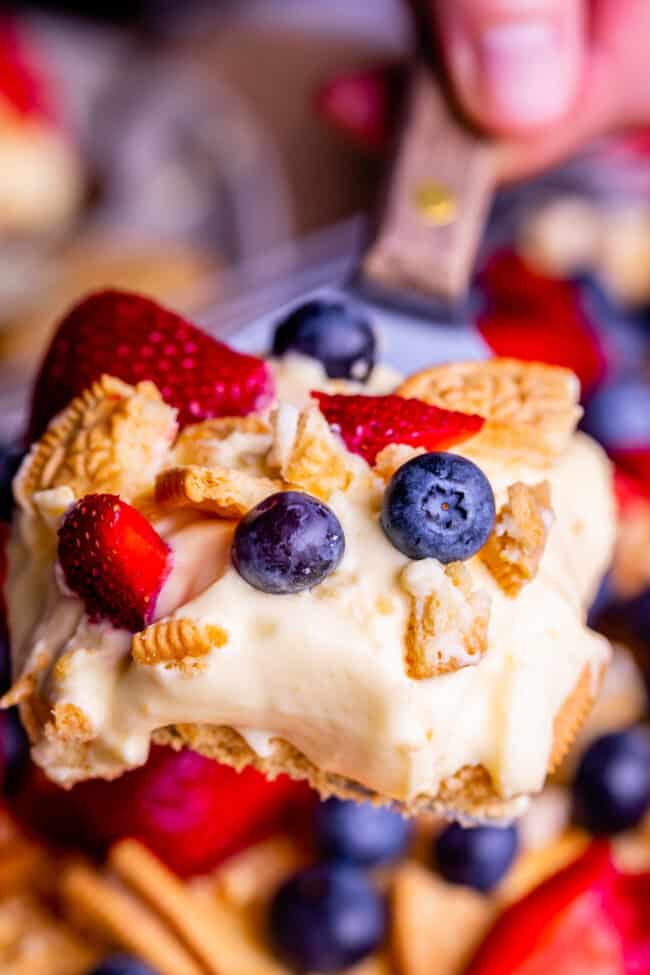 red white and blue layered pudding dessert