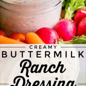 buttermilk ranch dressing surrounded by fresh veggies