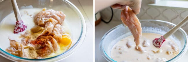 buttermilk marinated chicken in a bowl