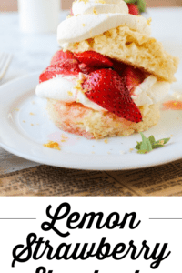 Lemon strawberry filling with whipped cream on shortcake