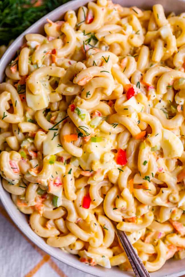 best macaroni salad in a bowl