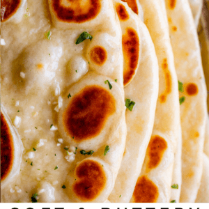 stack of buttery homemade naan.