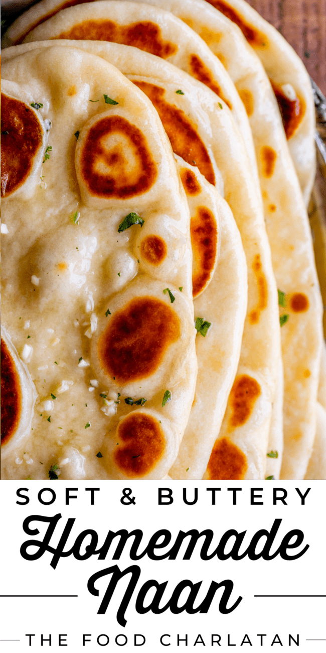 stack of buttery homemade naan.