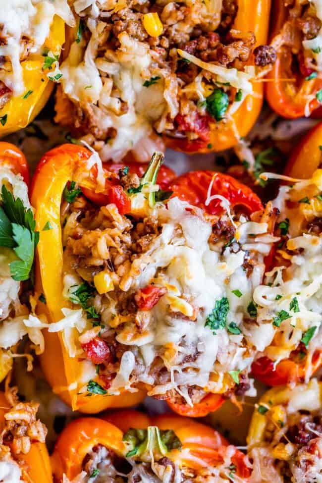 baked stuffed peppers with baked on cheese